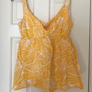 J. Crew Yellow Patterned Tank
